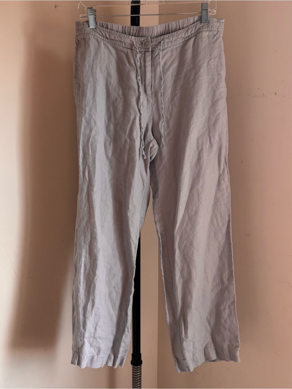 Kim Rogers Light Gray Women's Linen Casual Pants